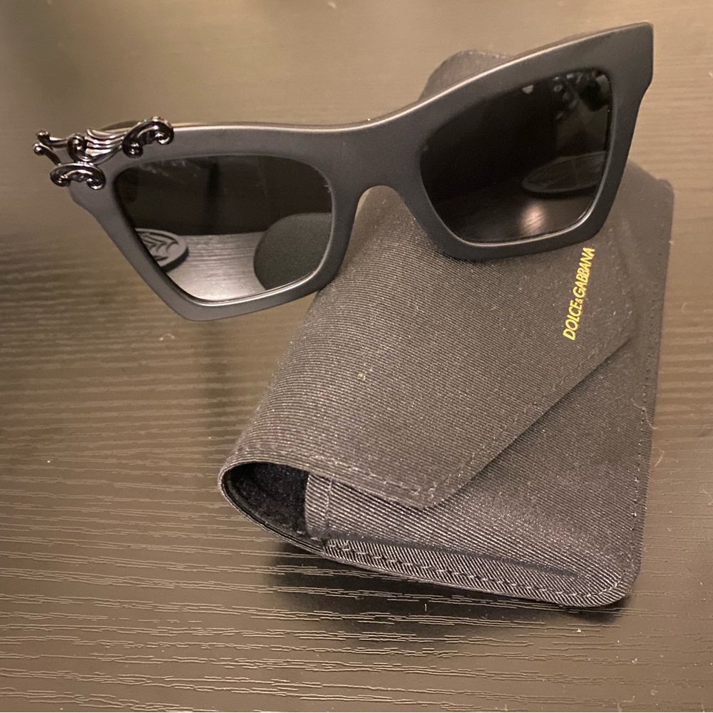 Dolce & Gabbana Matte Black Logo Sunglasses